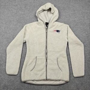 New England Patriots Jacket Womens Small White NFL Football NFL Sherpa Fleece